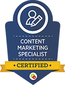 Blue Digital Marketer Content Marketer certification badge